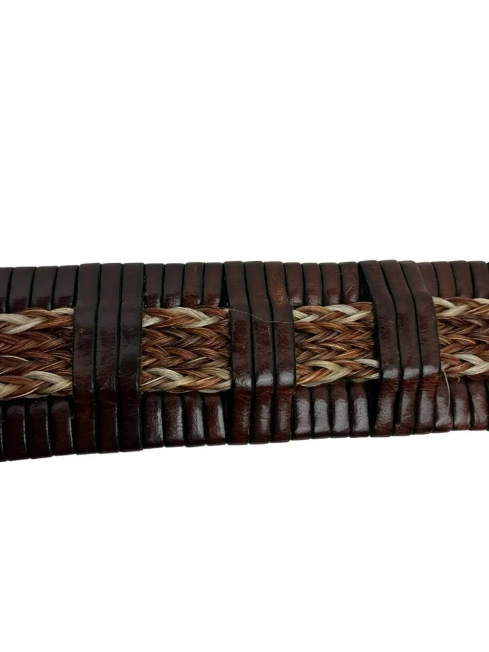 Vintage The Territory Ahead Western Style Leather Braided Belt With Silver Buckl